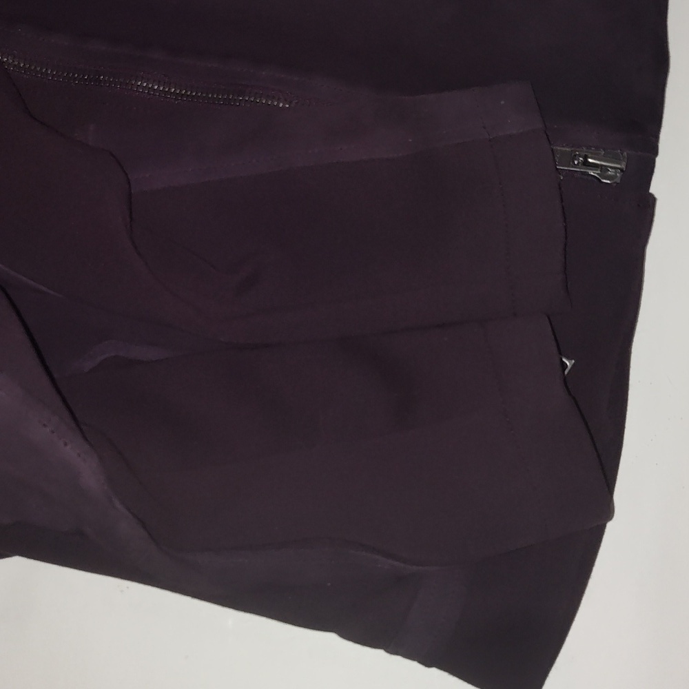 Theory Shezi K Combo Moto Jacket Eggplant Purple Suede Small Cropped Lamb Leathe - Picture 11 of 11
